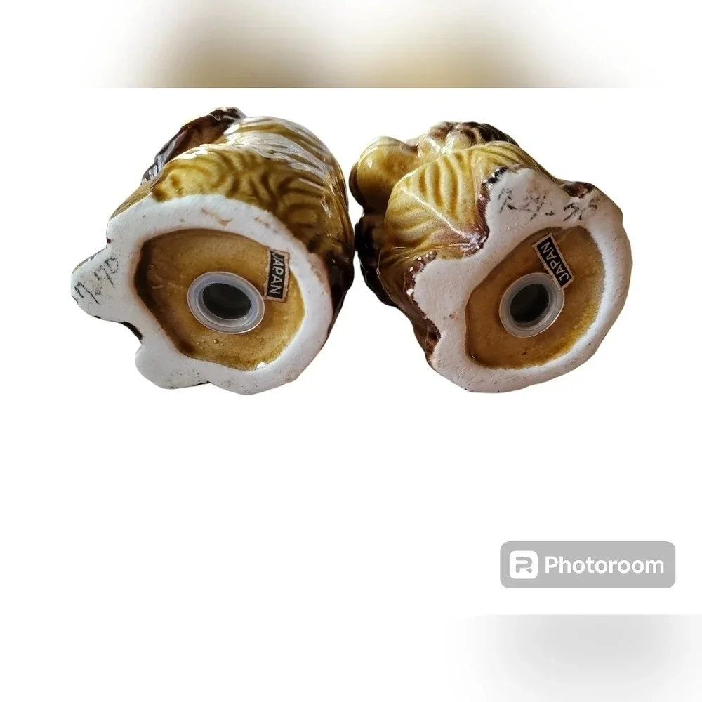 Vintage ceramic dog salt‎ & pepper shakers